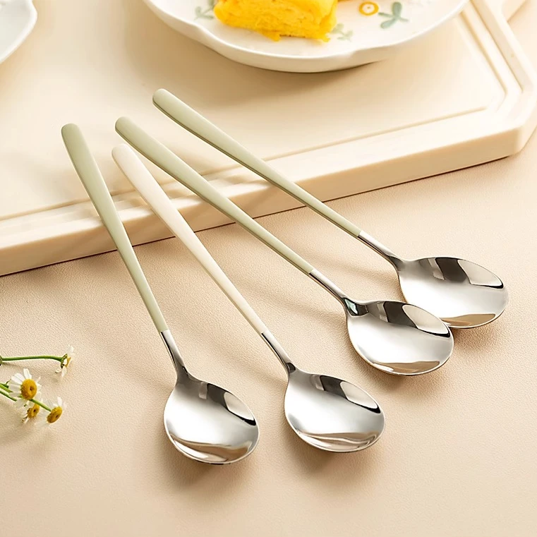 网红加厚304不锈钢勺子~家用可爱吃饭汤勺精致汤匙韩式长柄小调羹