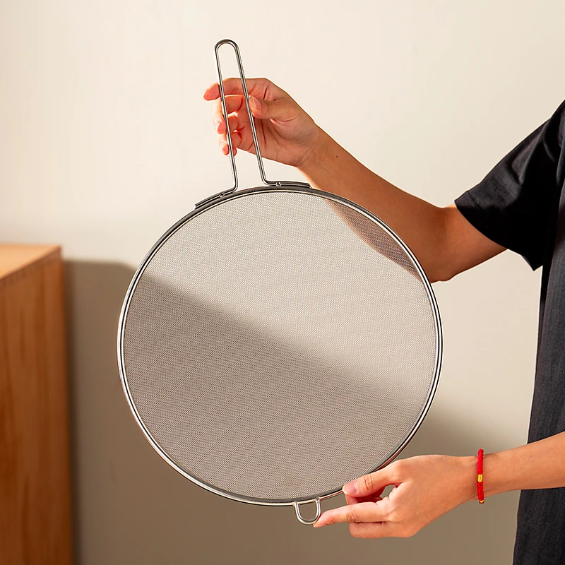 家用304不锈钢遮油盖防油溅锅盖子厨房炒菜油炸隔油挡油网罩细网