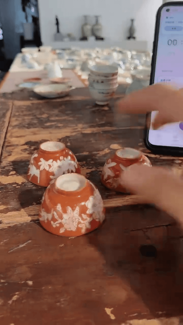 【闪购商品】洪*矾红小杯三只