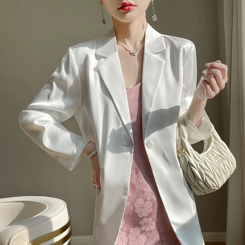 修身春秋短款宽松型一粒扣女纯色韩版上衣长袖西装休闲时尚气质