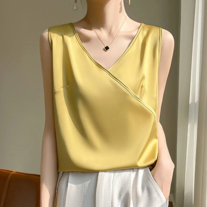 常规宽松型夏季丝滑宽松吊带背心纯色内搭韩版薄款打底显瘦气质