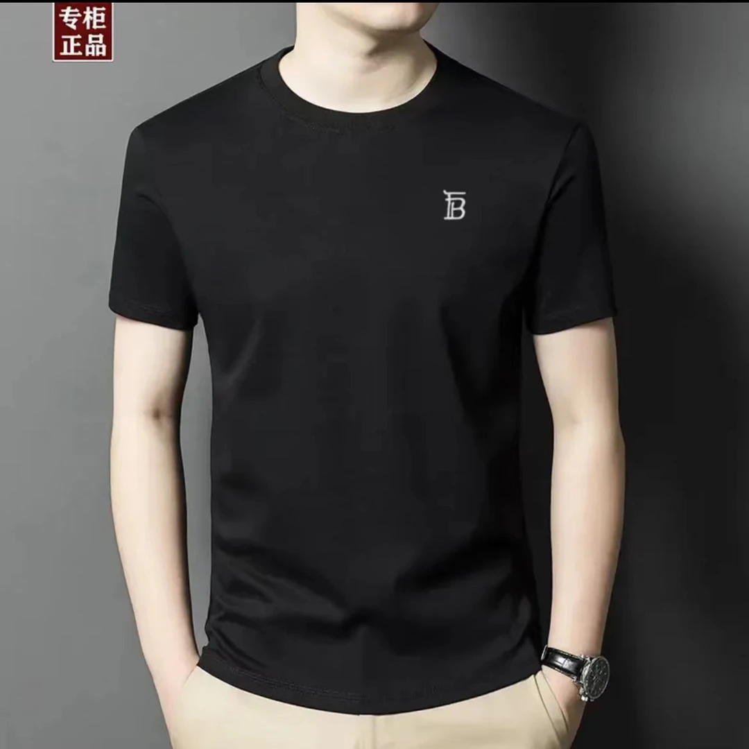 专柜正品欧洲英伦轻奢短袖T恤男潮流百搭100%三防纯棉中青年T恤衫