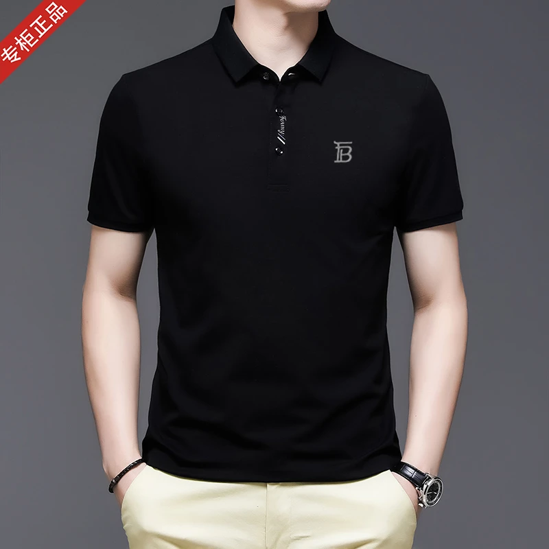 欧洲站英伦高档男士短袖t恤POLO衫夏季新款商务休闲百搭翻领半袖