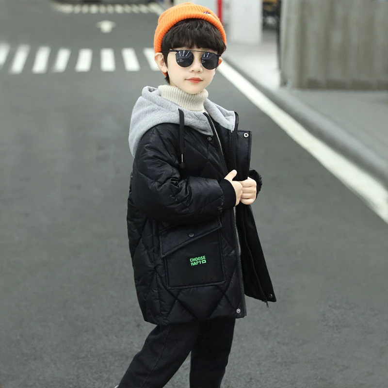 2-16岁冬装男童羽绒服中大童洋气加厚棉衣男宝中大童外套加绒冬季