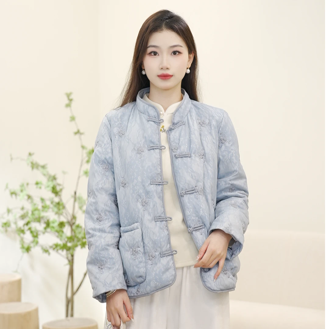 新中式羽绒服国风女装刺绣羽绒服