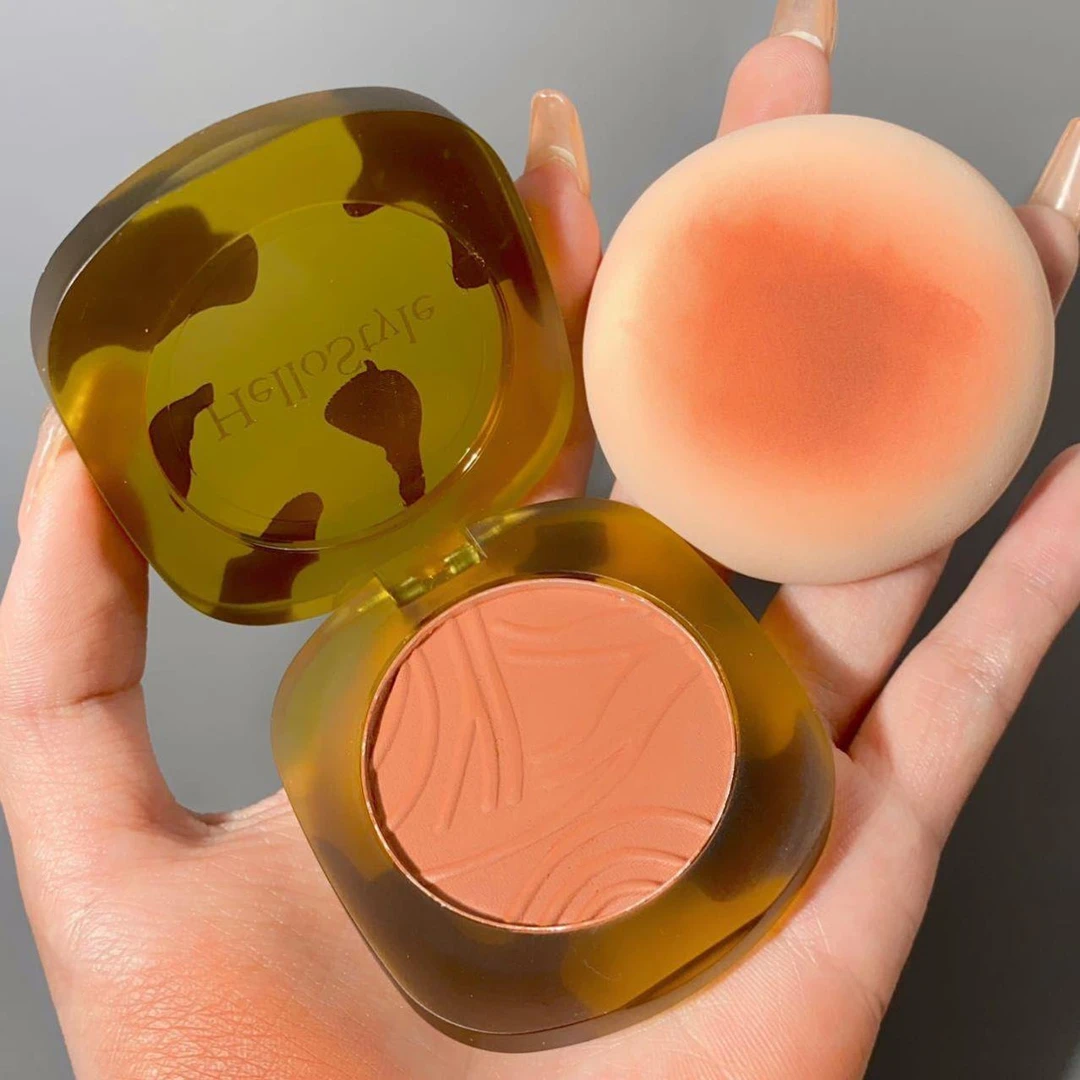 高甜女孩~琥珀琉璃腮红哑光橘色少女心裸妆自然奶茶杏色晒红