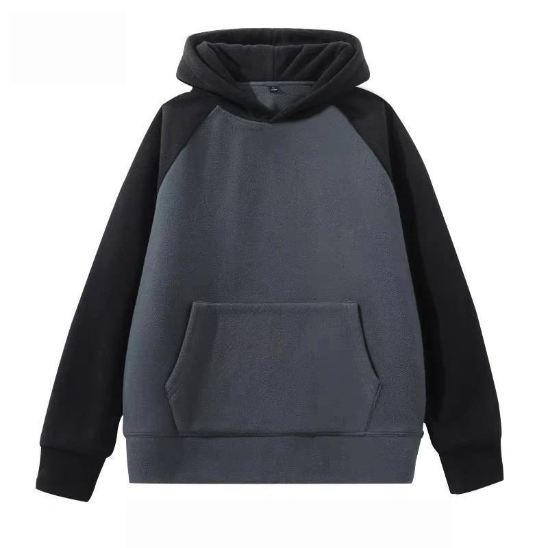 加绒卫衣男女春秋休闲运动宽松日系情侣装复古连帽摇粒绒外套