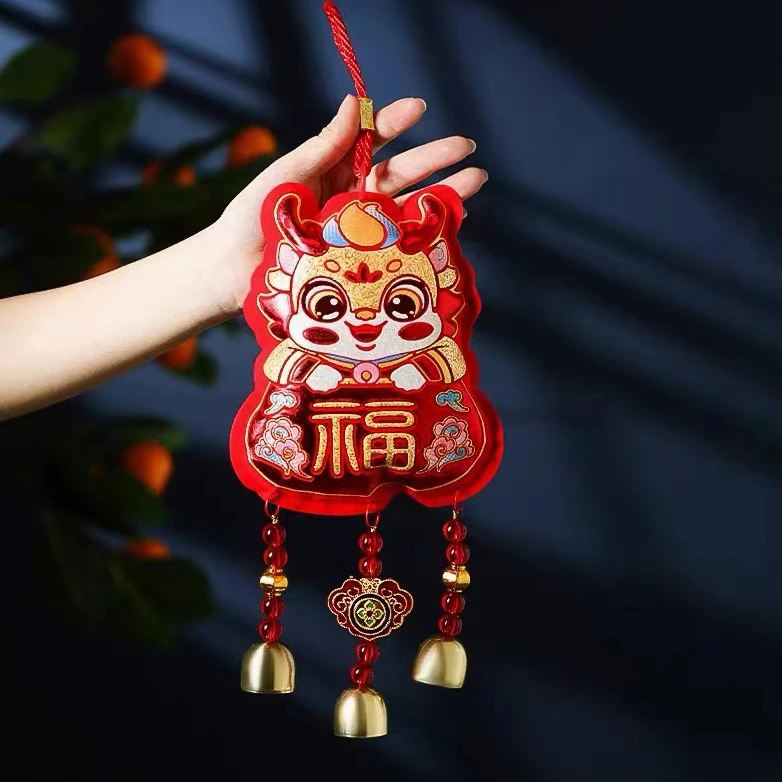 【龙年专属】2024新年装饰挂件福龙风铃挂饰中国风吉祥节庆客厅烫金
