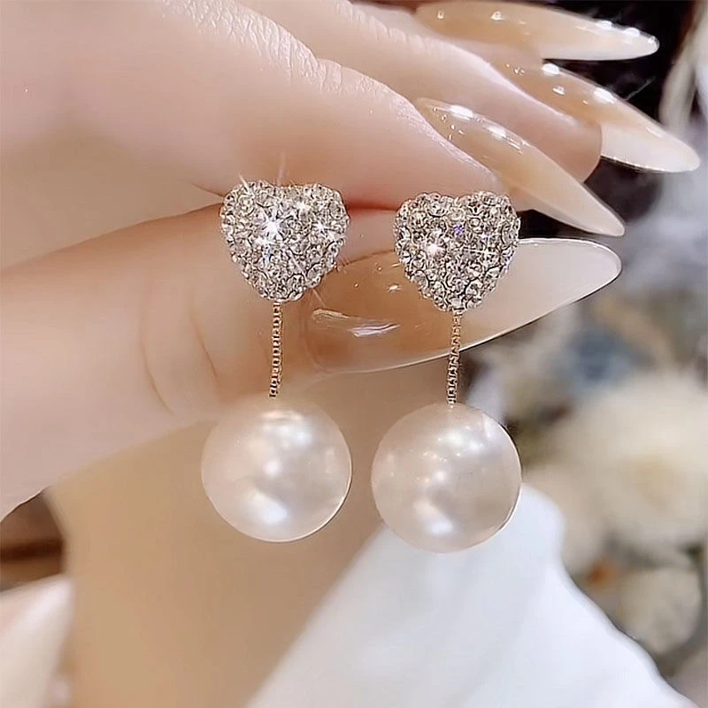 925银针合成锆石耳饰 【一心有你】优雅气质时尚两戴耳饰-198