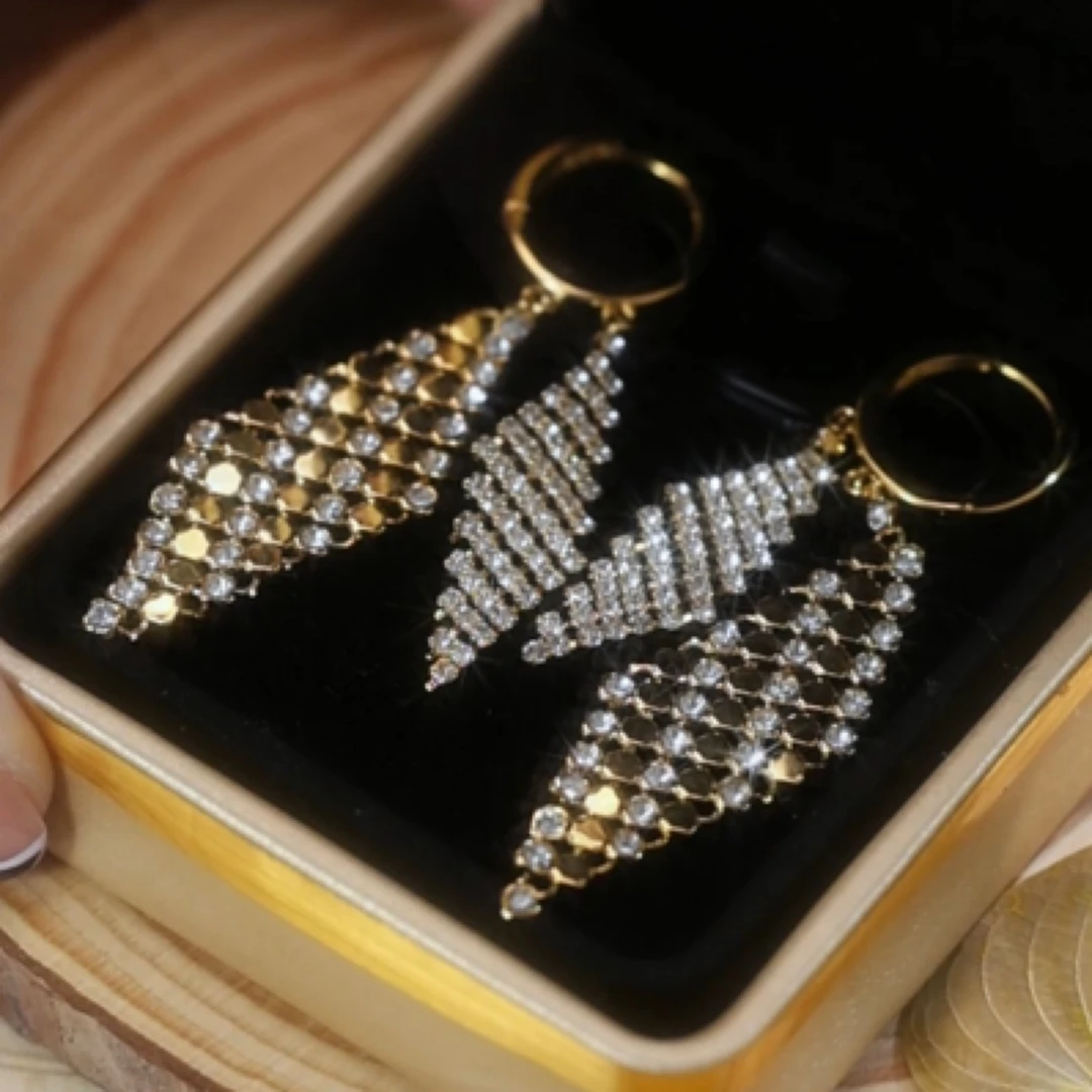 925银针 时尚百搭显脸瘦高级感气质耳坠耳饰潮流设627