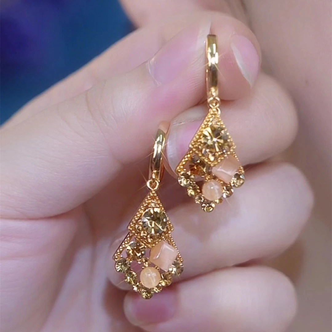 925银针耳饰 耳饰 [金粉世家]秋冬新款双菱形时尚气质耳环