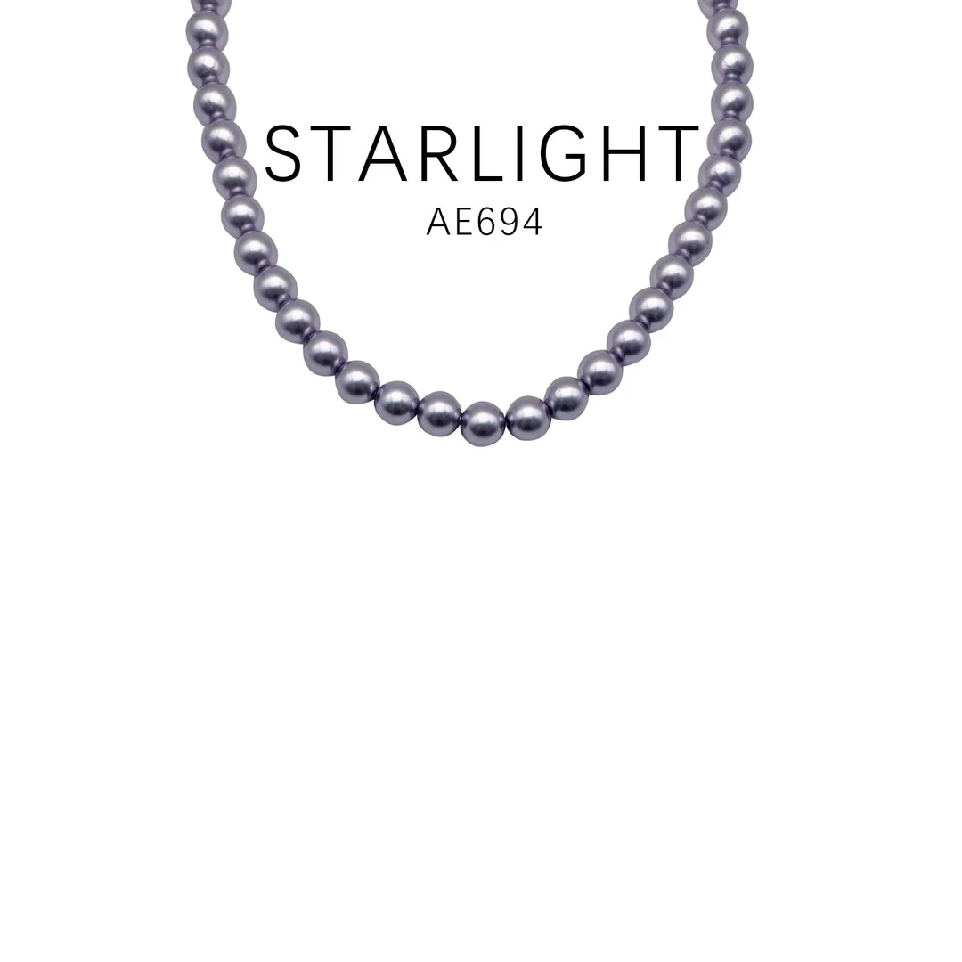 铜合金项链 经典款优雅时尚百搭项链浅紫色（10mm）～AE694