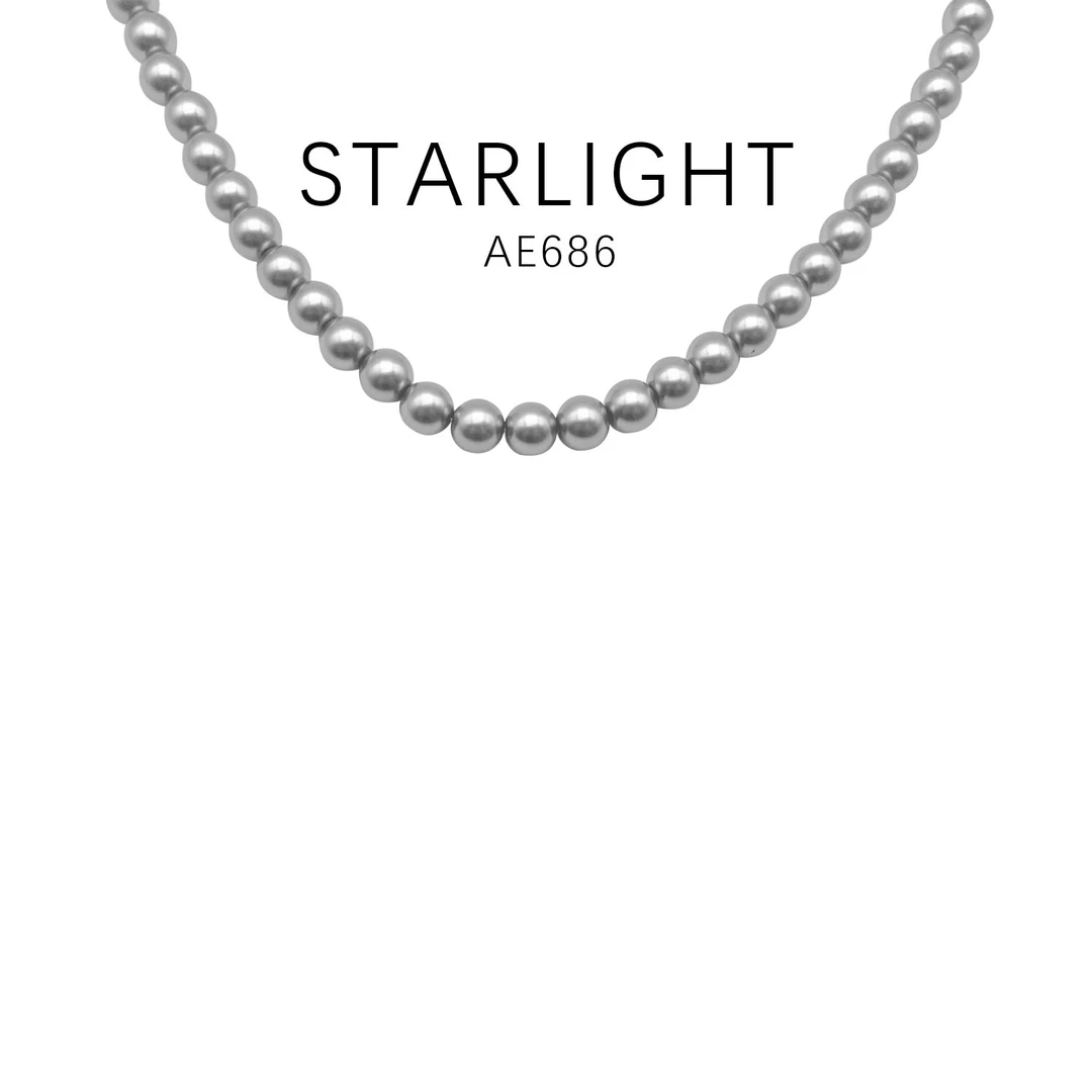 铜合金项链 经典款优雅气质百搭轻奢项链(浅灰8mm)~AE686