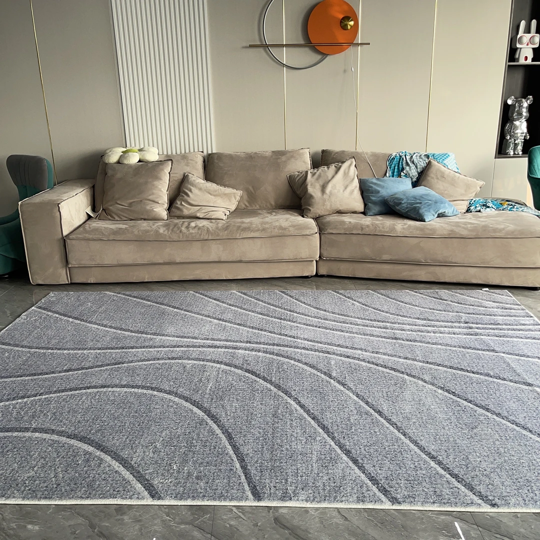 BY1217仿羊绒【深灰条纹】现代简约北欧风地毯客厅高级轻奢沙发毯