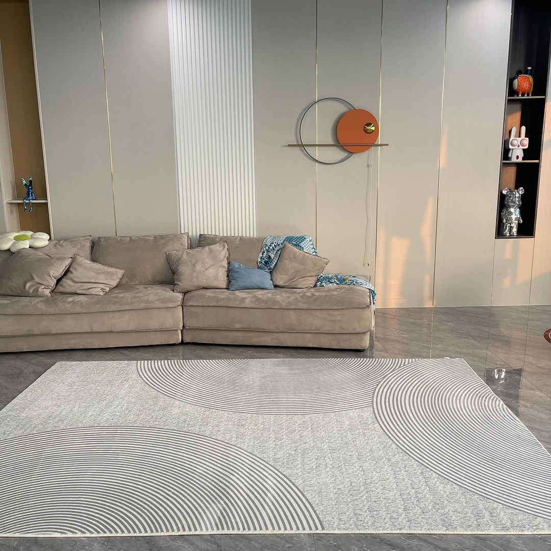 牛奶绒BY1353【条纹幻影】现代简约北欧风地毯客厅高级轻奢沙发毯