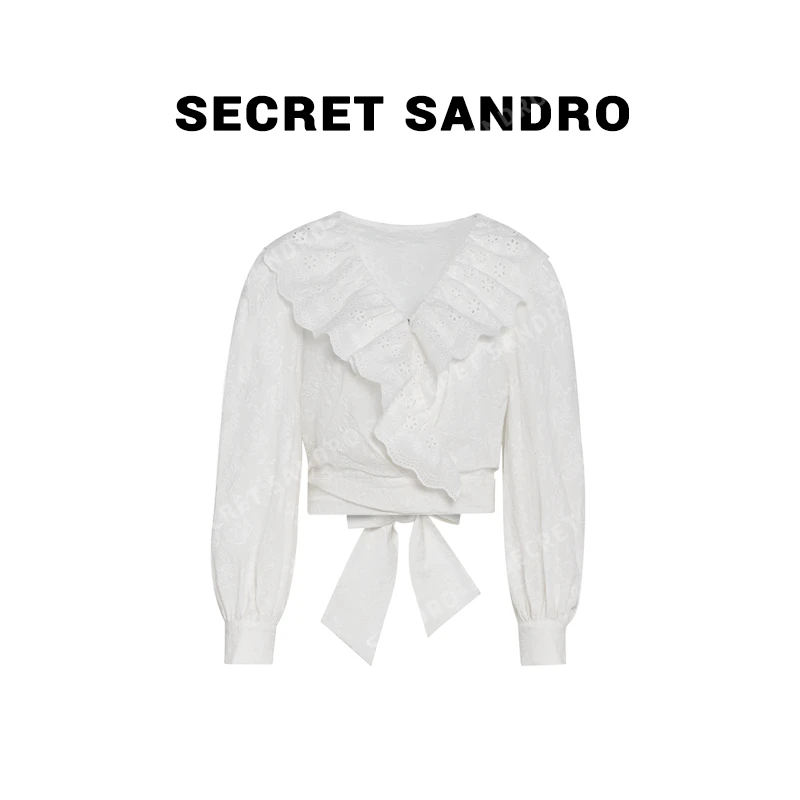 【Secret Sandro】鸥纪儿 蕾丝衬衣 C54226039R