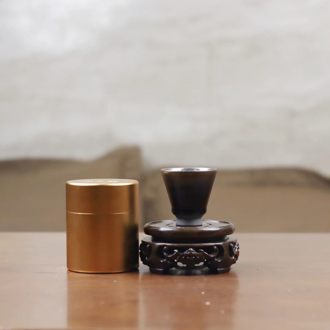 〖旭壶山房出品〗 金黄罐建盏-容量45cc左右。