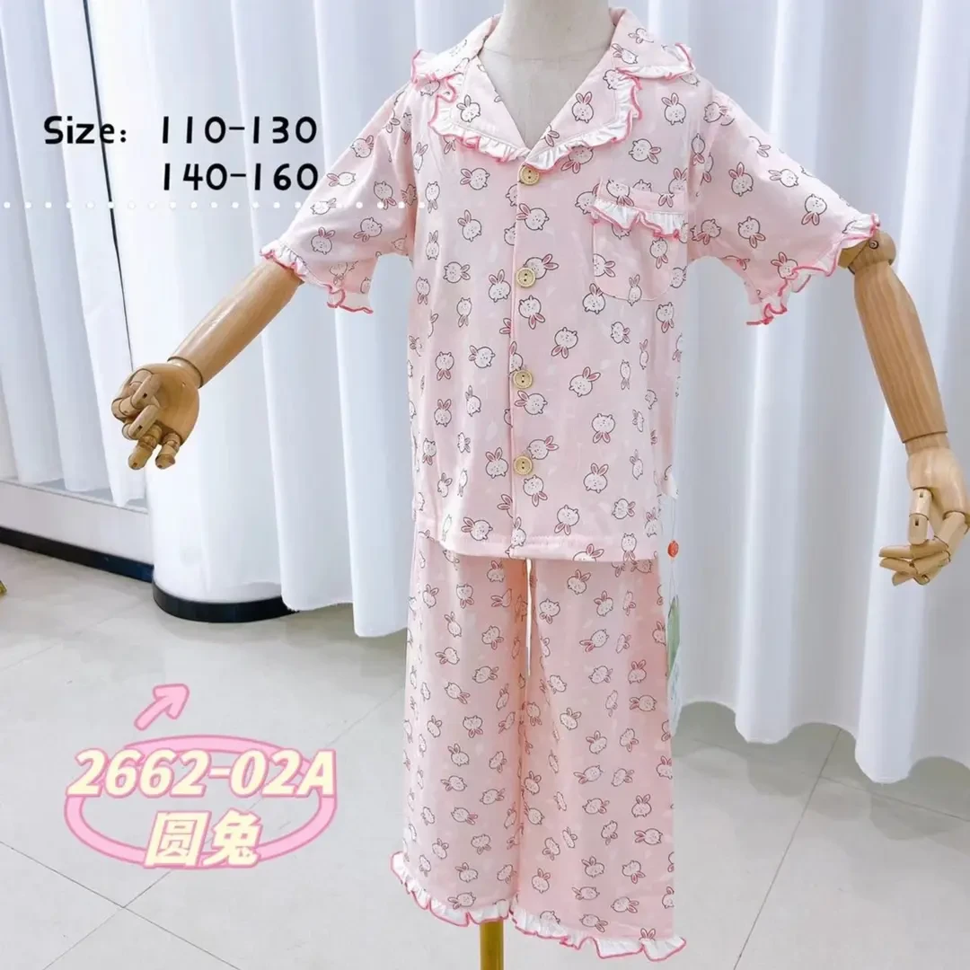 小印象亲子夏薄款家居服套装女童短袖2662/微瑕介意不拍