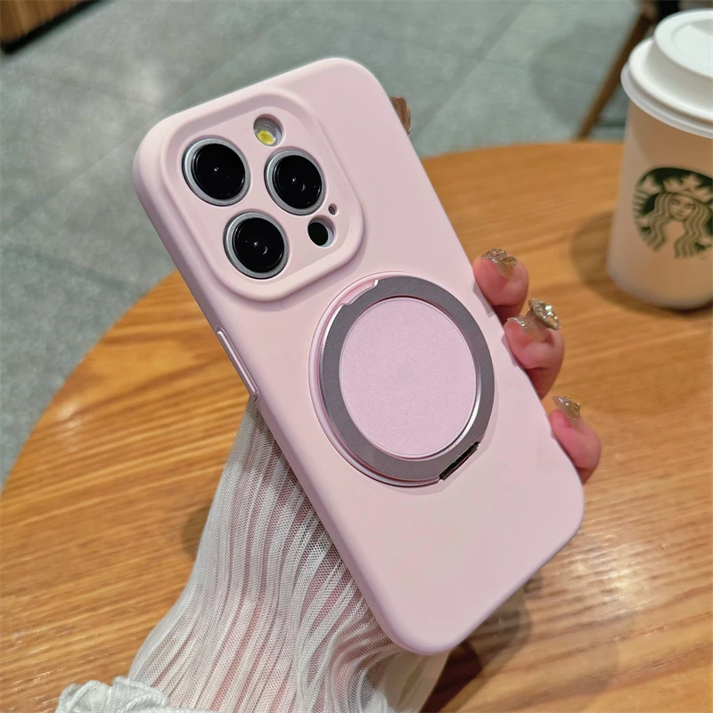 高级感适用苹果16promax壳iphone15支架手机壳液态硅胶14磁吸小众