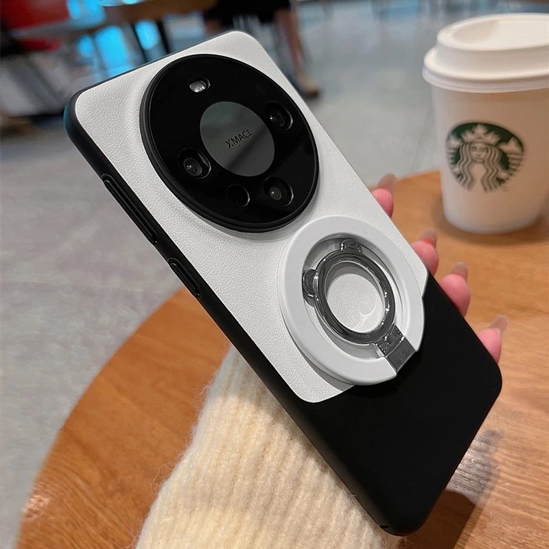 熊猫配色华为mate60pro手机壳新款素皮mate50/40磁吸充电网红外壳