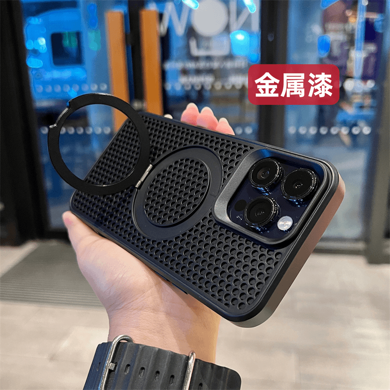 散热支架壳苹果15手机壳磁吸iphone13超薄12新款14promax磨砂外壳