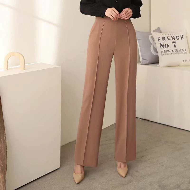 韩国高腰弹力微喇叭裤长裤休闲裤裤子西装时尚
