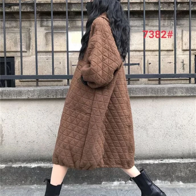 大码中长款宽松加棉时尚连帽卫衣  加厚秋冬韩版