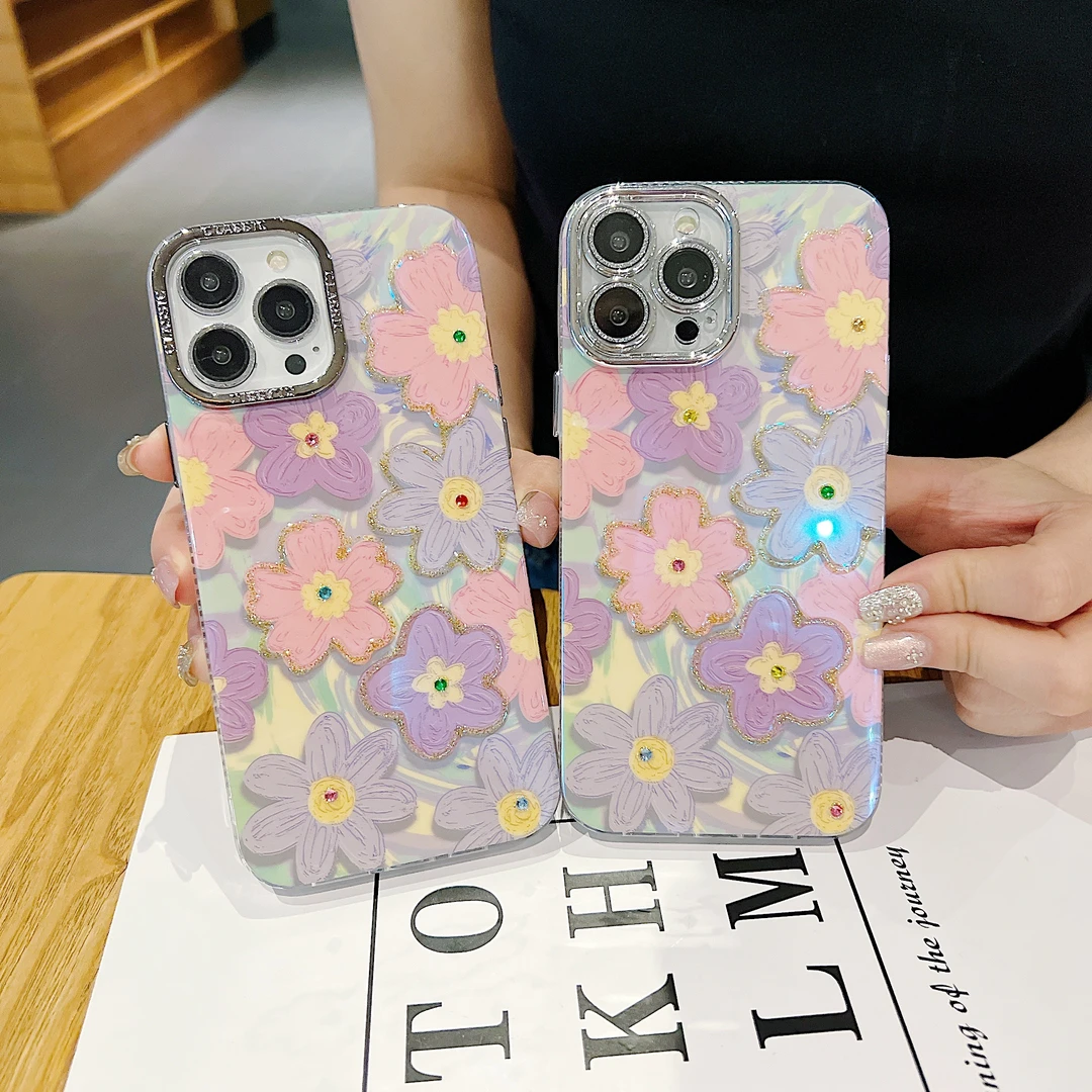 新款闪粉镜头蓝光适用苹果15Promax/13全包手机壳iPhone14Pro韩风
