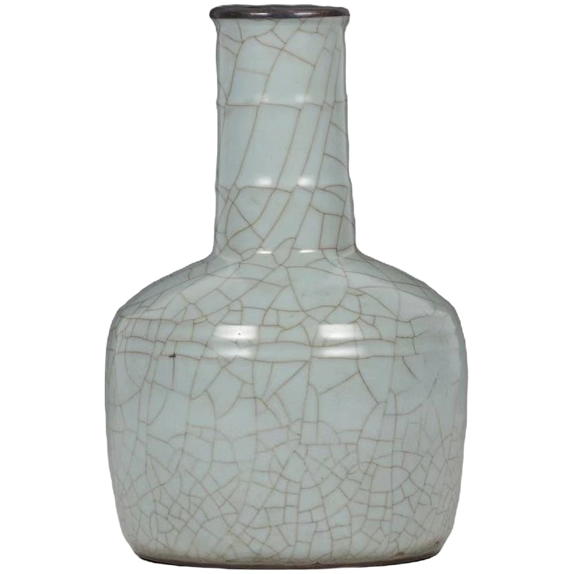 精美粉青釉旋纹纸缒瓶柴窑手工柴窑硬质