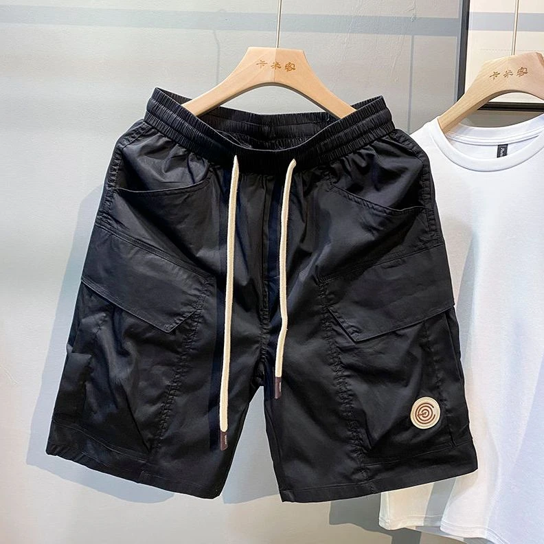 夏季薄款休闲工装短裤男士潮牌外穿五分裤青少年宽松百搭直筒裤子