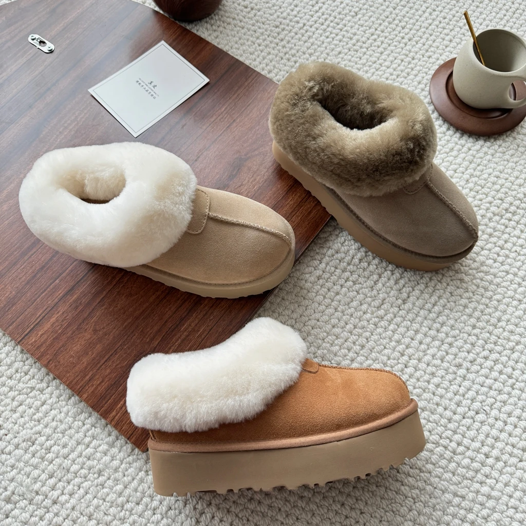 【皮毛一体】桑坡村爆款塔斯特增高厚底雪地靴时尚保暖搭子面包棉鞋