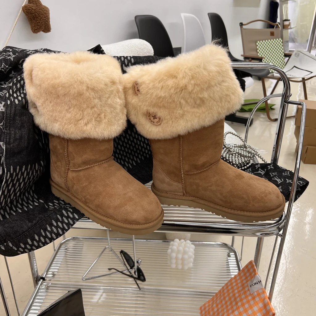 【桑坡出品小千】羊皮毛一体高筒雪地靴小千颂伊款2022新品雪地靴