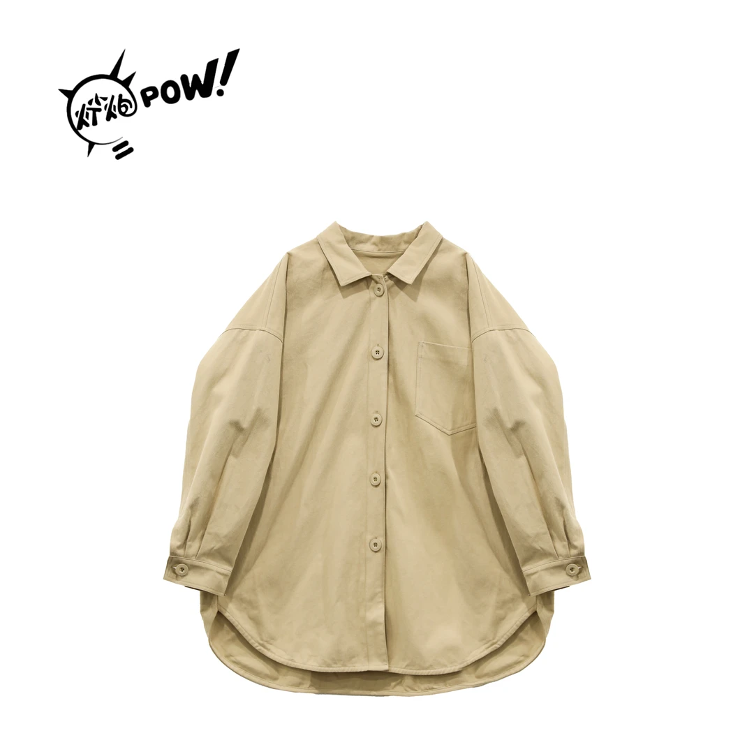 灯小炮设计款百搭潮流衬衫202431