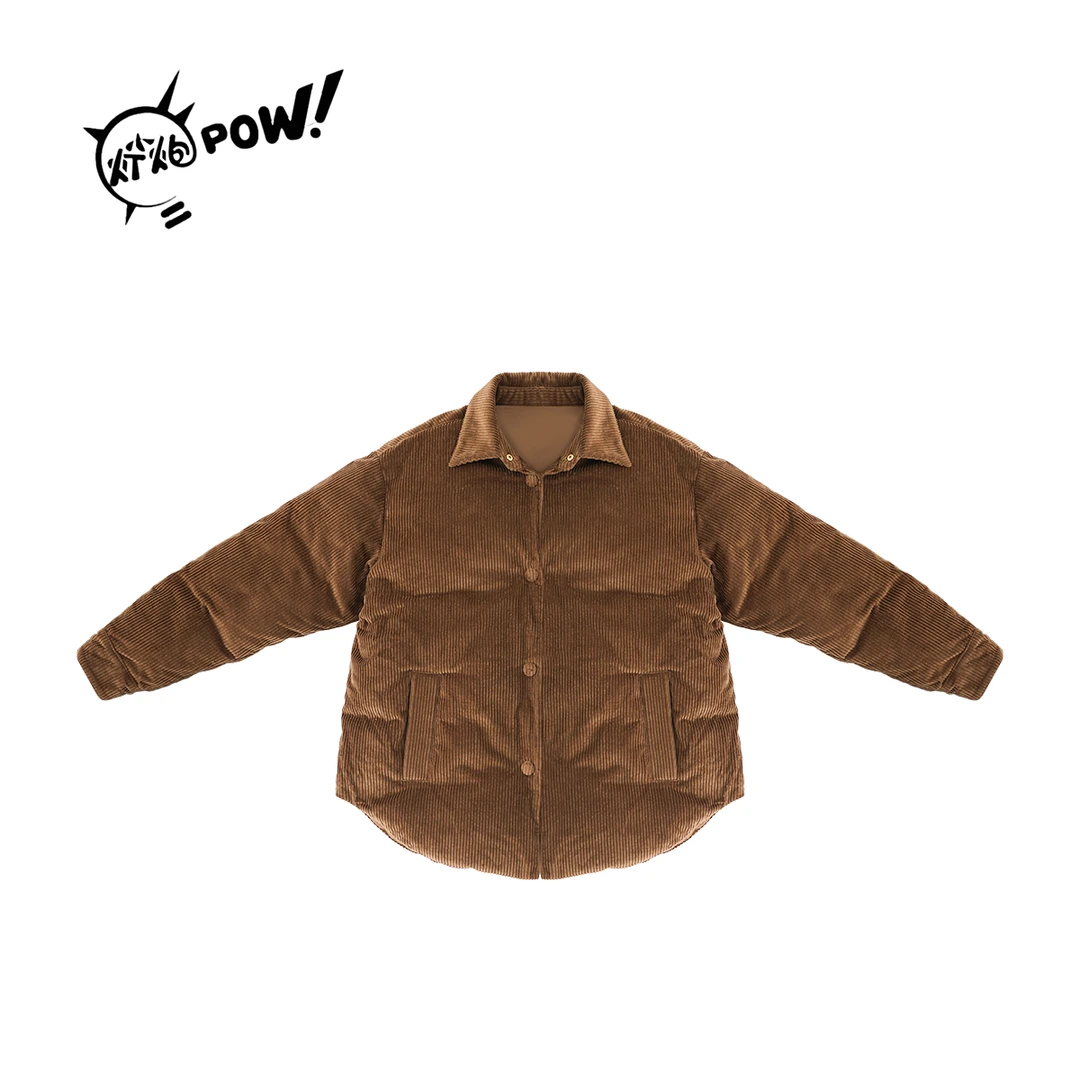 灯小炮时尚复古翻领秋冬棉服202416