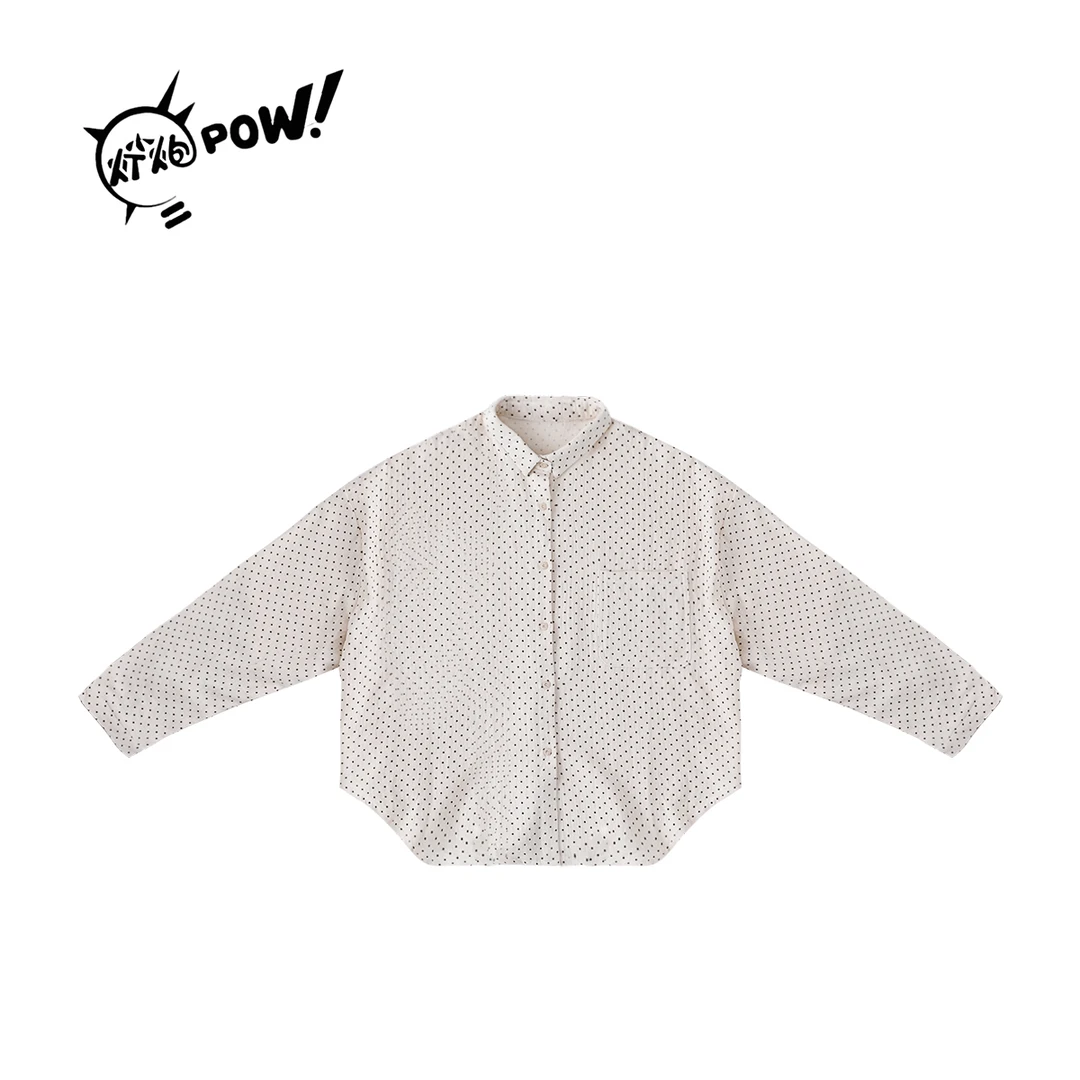 灯小炮满印波点衬衫外套