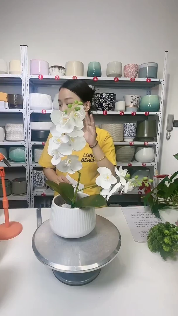 【闪购商品】陶瓷20CM以下竖纹白色小号14*13瑕疵