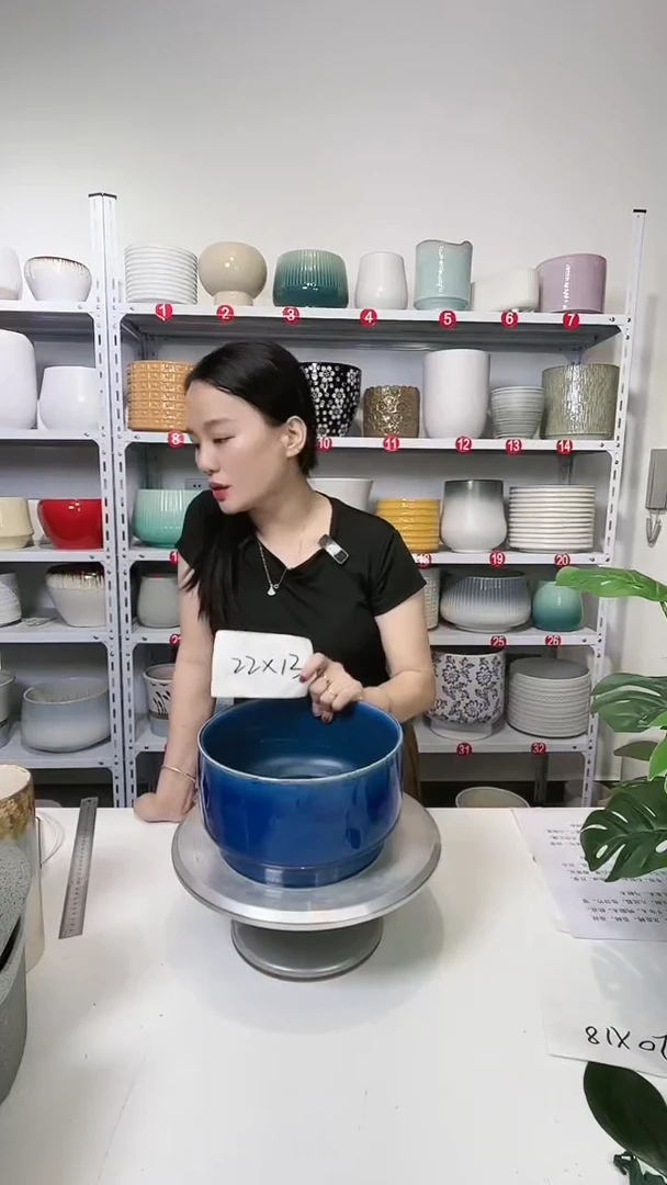 【闪购商品】陶瓷20CM（含）-50CM（不含）冰裂蓝22*13