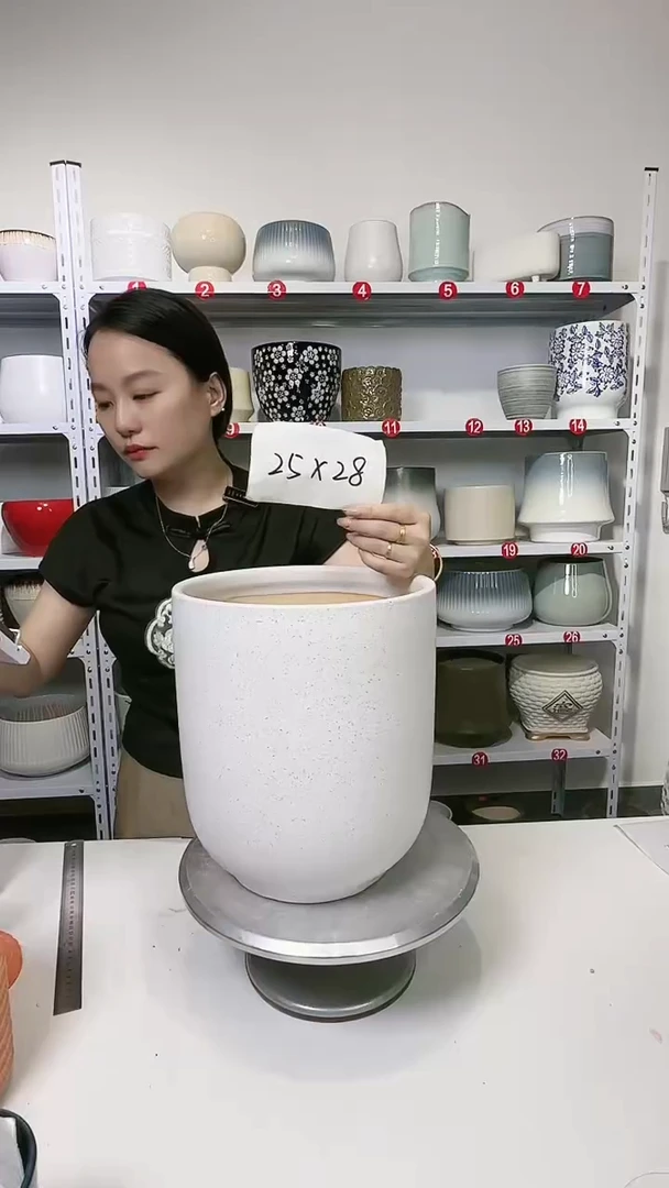 【闪购商品】陶瓷20CM（含）-50CM（不含）白麻中号25*28