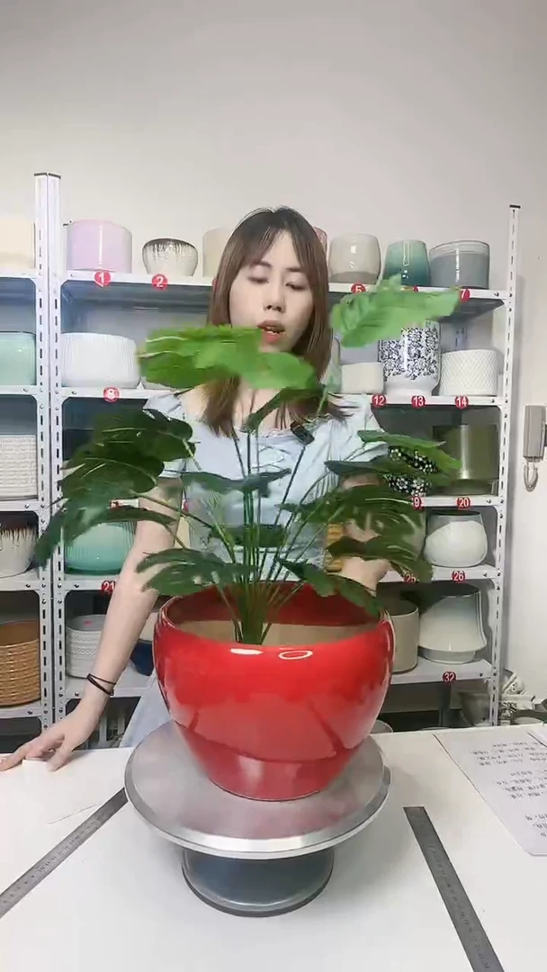 【闪购商品】陶瓷20CM（含）-50CM（不含）苹果盆大号26*19（瑕疵）