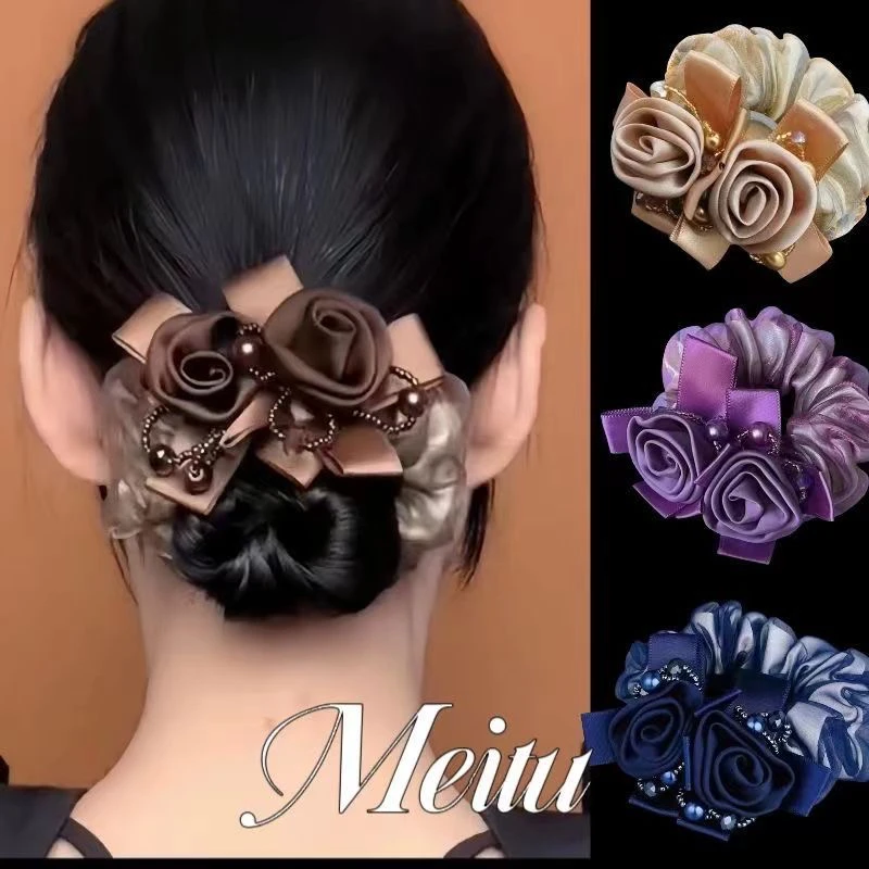 高级感网红爆款头绳轻奢玫瑰花韩版成人发绳扎头发皮筋大肠发圈