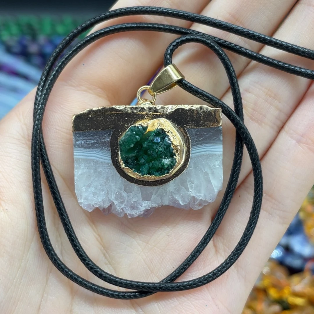 玛瑙/玉髓珠宝半成品未镶嵌紫水晶项链约32-26一条