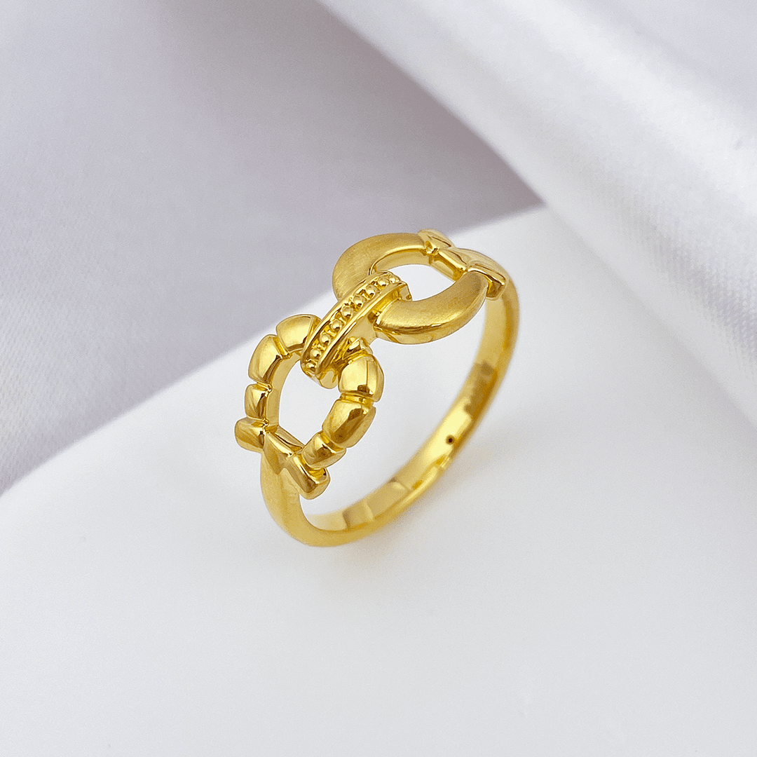 足金999拼接马蹄扣戒指 1.77 17#