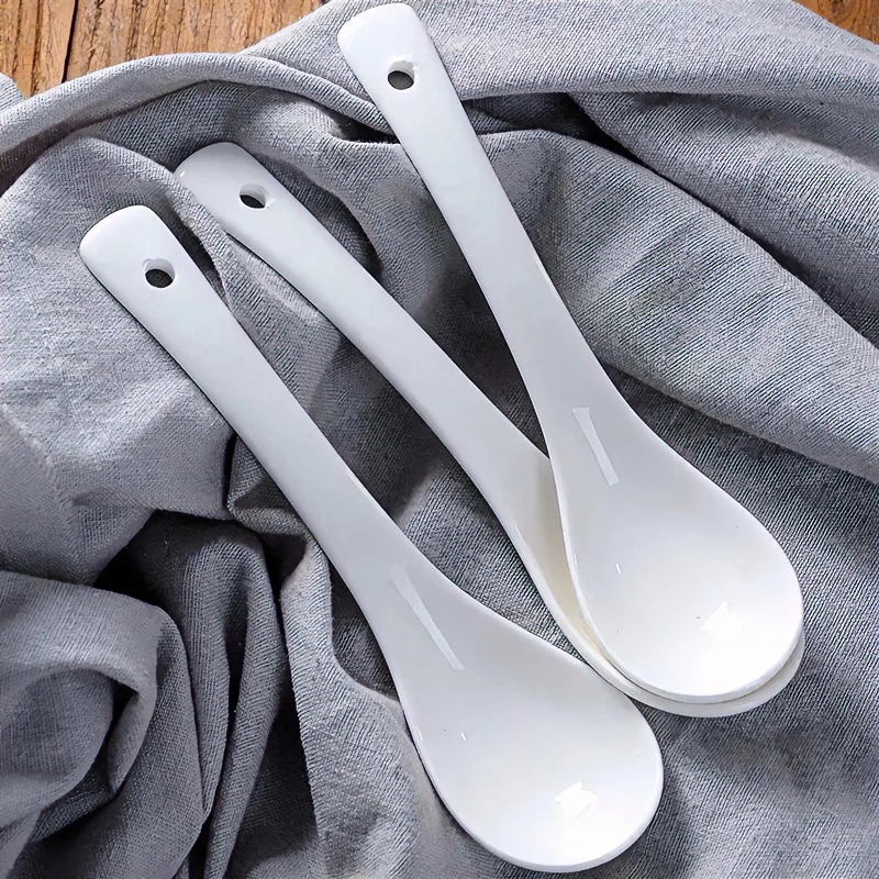 加长柄汤勺陶瓷家用小勺子饭馆餐厅砂锅麻辣烫长把勺子长柄小汤勺