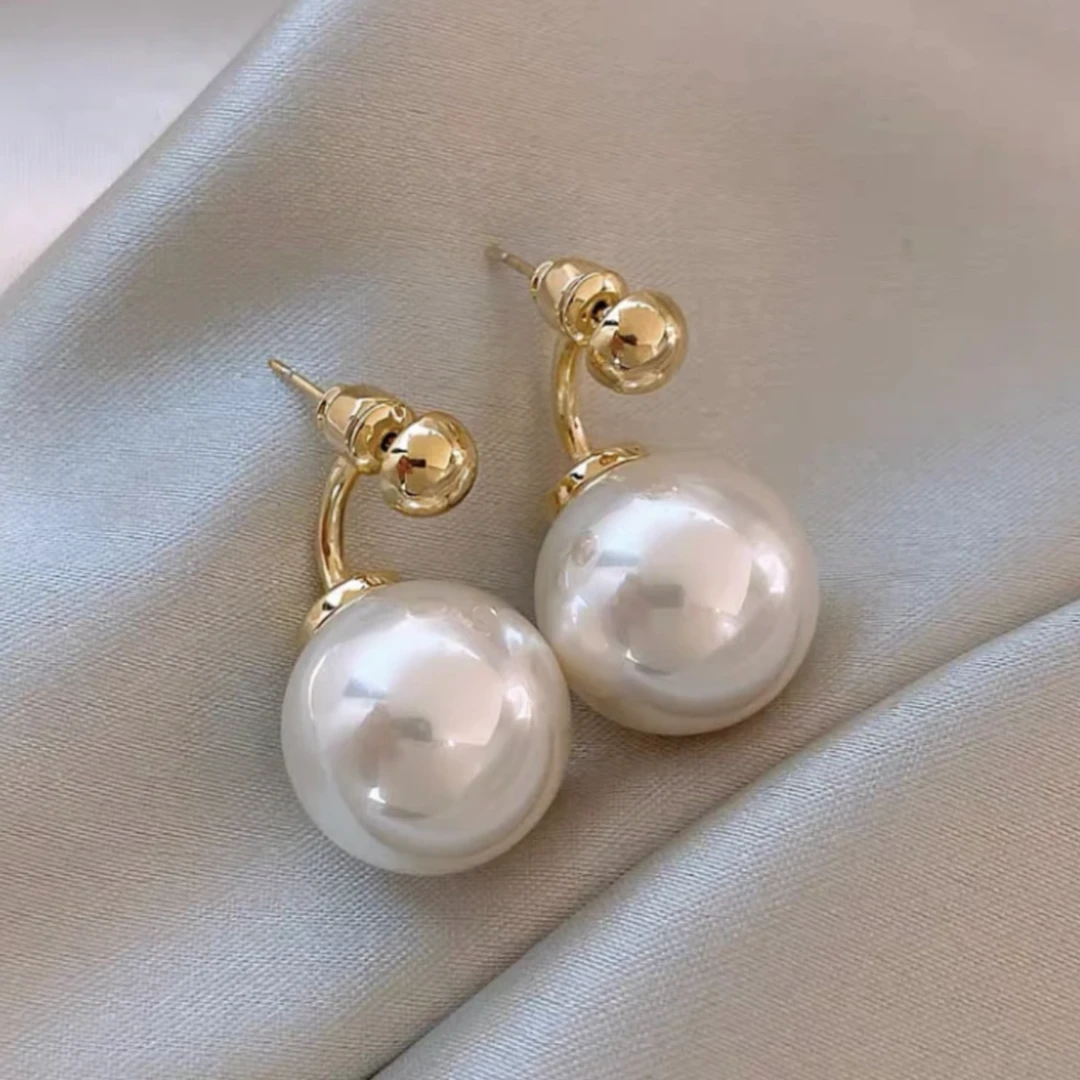铜合金仿珍珠耳饰 小灯泡耳钉轻奢优雅简约温柔气质百搭耳环.