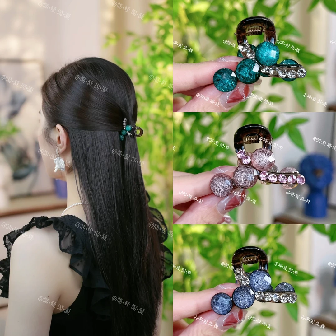 【椰云】高级感复古发夹女后脑勺半扎发抓夹精致小号鲨鱼夹头