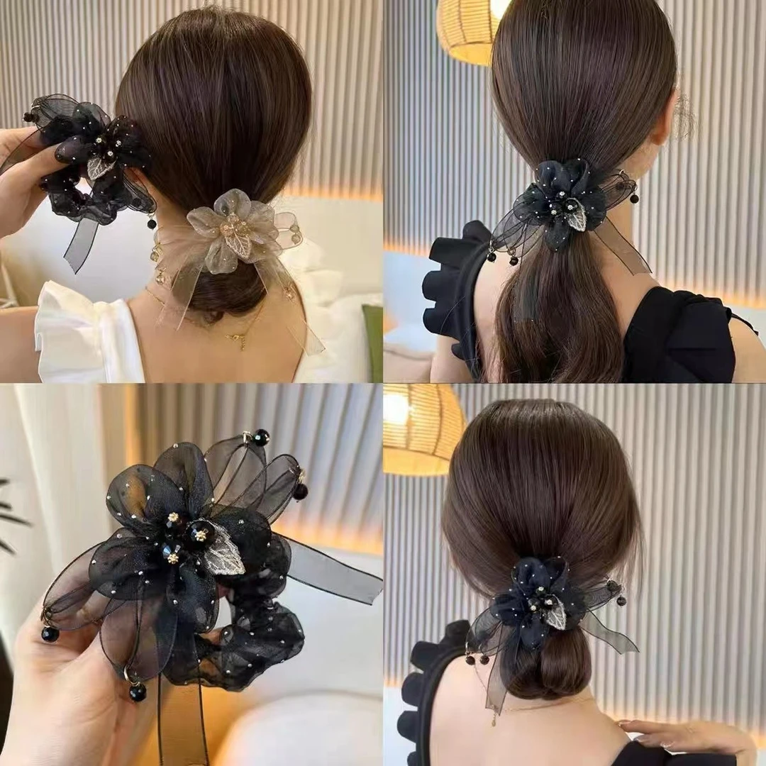 大长发圈头绳皮筋女扎高弹力耐用头花高级感发饰