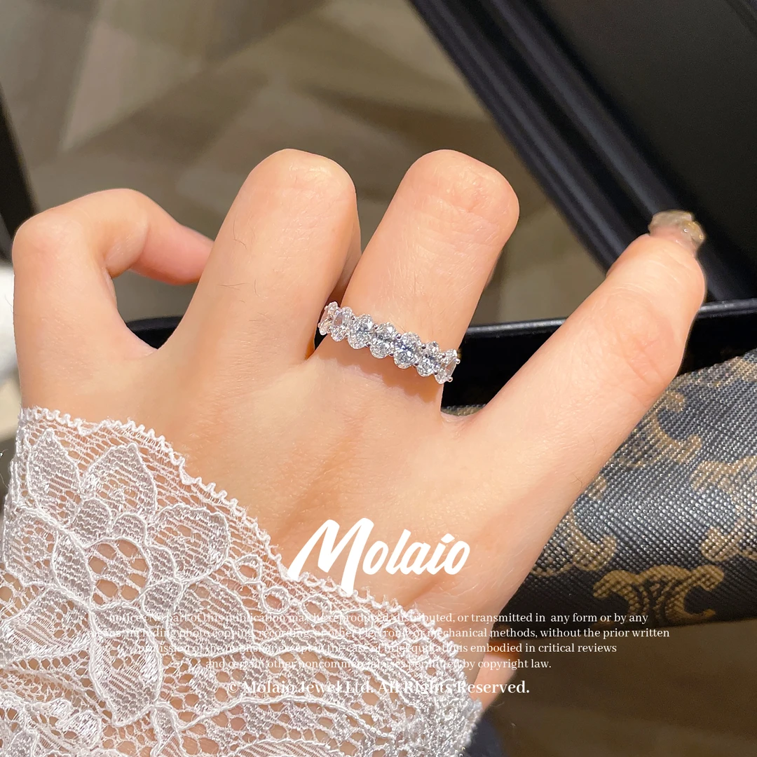 【合成/培育】【七鸽子蛋排戒】【单颗20分】18K金培育钻石戒指YV L238