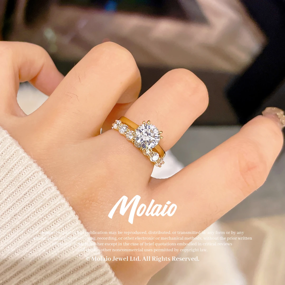 【合成/培育】二合一叠搭【主钻1.5克拉】【副钻75分】18K金戒指XV L232