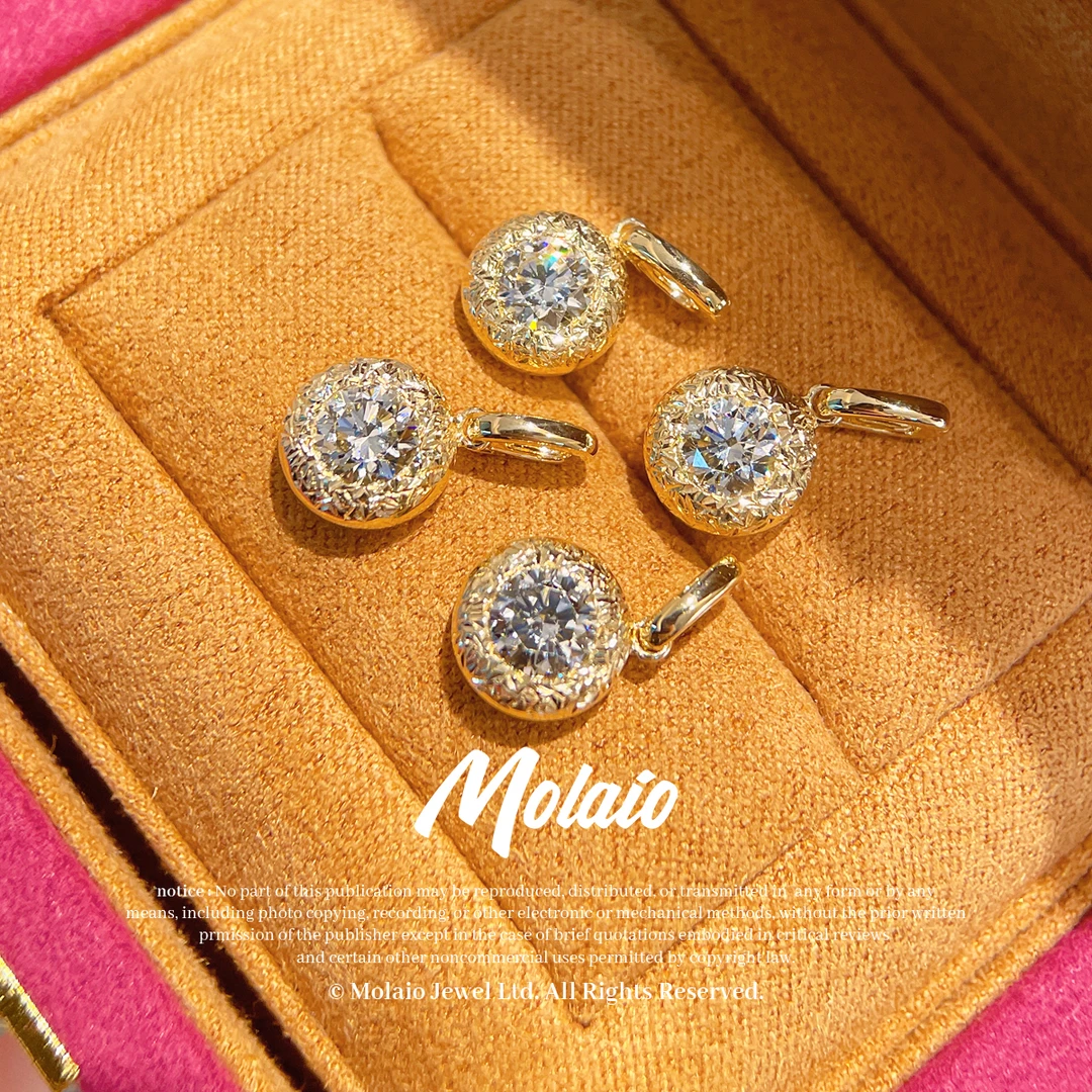 【天然钻石】【50分泡泡吊坠】18K金南非锁骨泡泡链（不含配链）XV L082