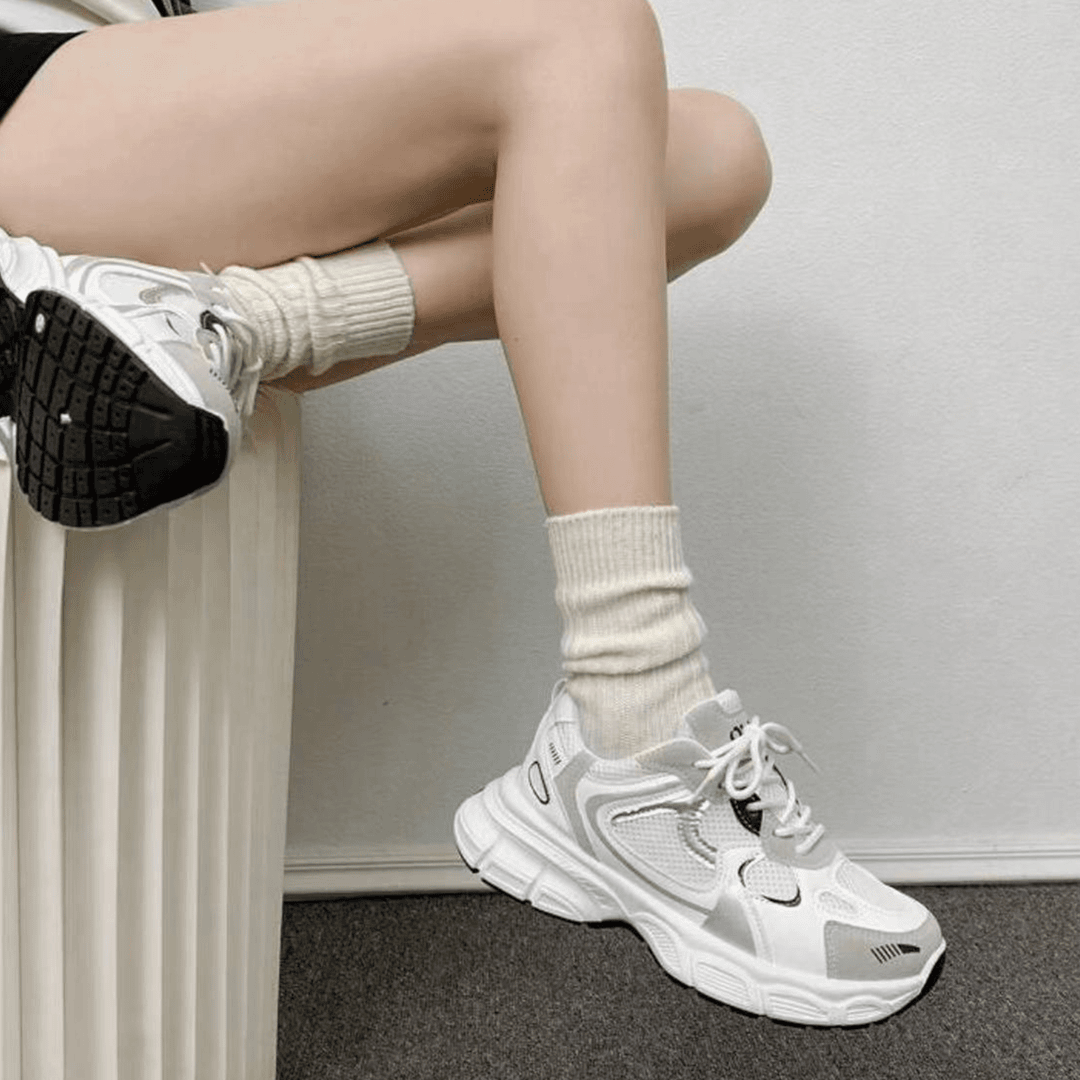 老爹鞋女2024春秋新款网面复古百搭休闲小白鞋跑步鞋